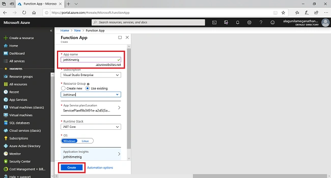 Creating Time Triggered Functions Using Azure Function App
