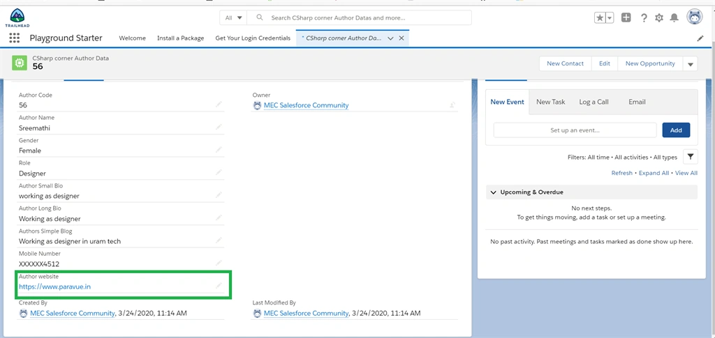 Creating URL Field Data Types In Salesforce Object