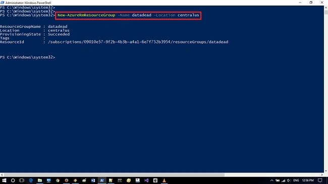 New-AzureRmResourceGroup