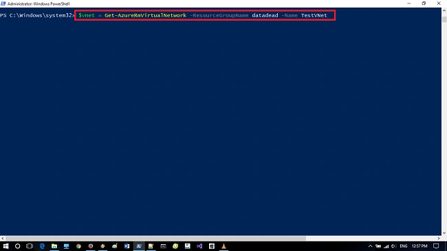 Get-AzureRmVirtualNetwork