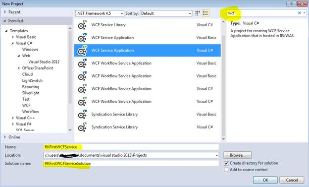 Create WCF Service