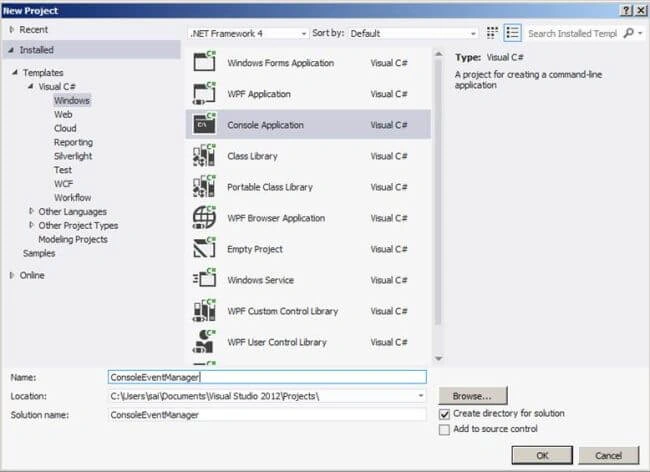  Creating Console application
