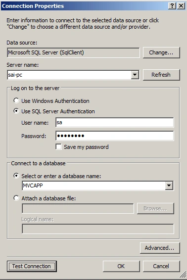 Setting Connection Properties