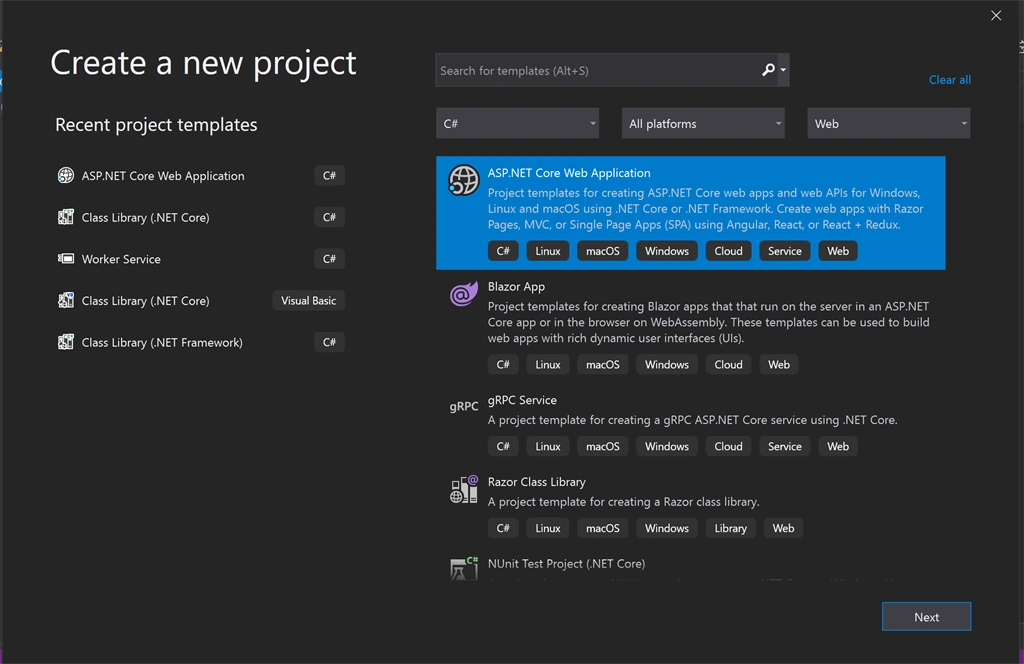 Creating WEB API project Visual Studio 2019 - ASP.NET Core And Swagger