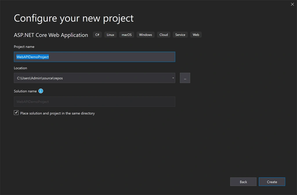 Creating WEB API project Visual Studio 2019 - ASP.NET Core And Swagger