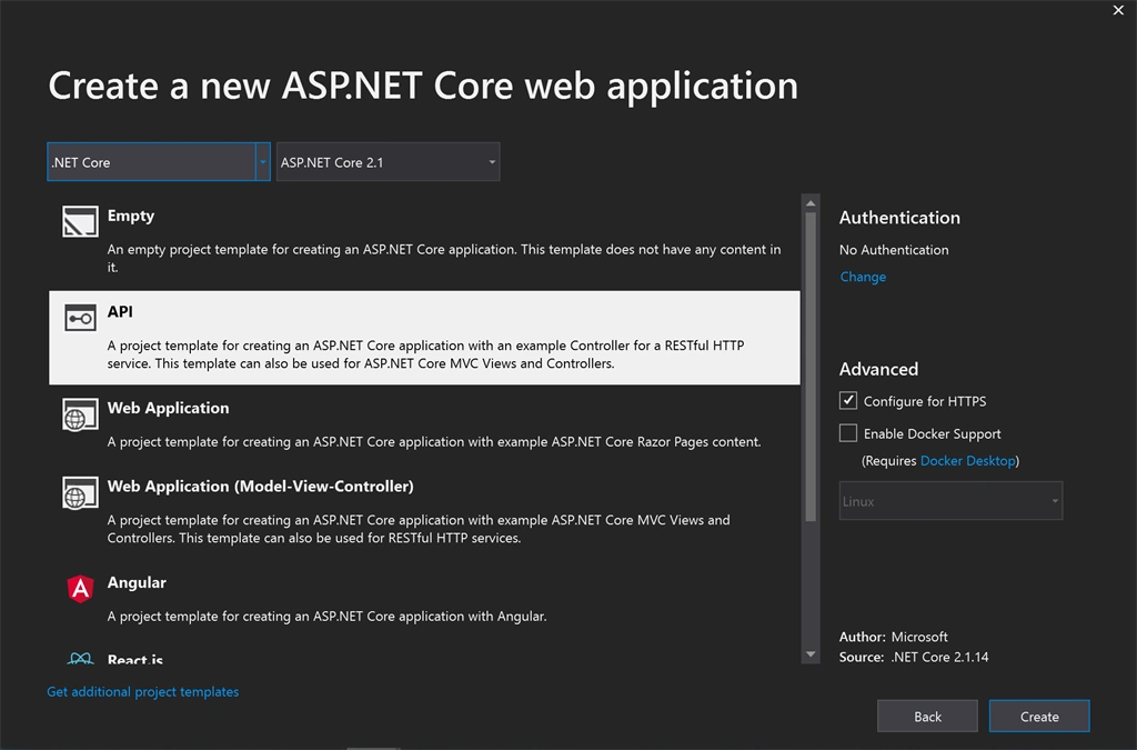 Creating WEB API project Visual Studio 2019 - ASP.NET Core And Swagger
