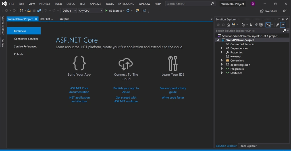Creating WEB API project Visual Studio 2019 - ASP.NET Core And Swagger