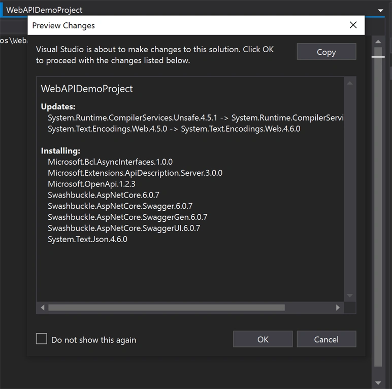 Creating WEB API project Visual Studio 2019 - ASP.NET Core And Swagger