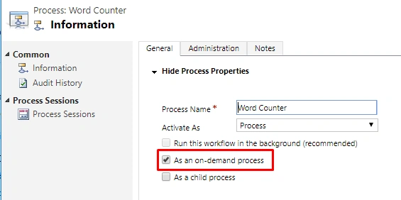 As an on-demand process