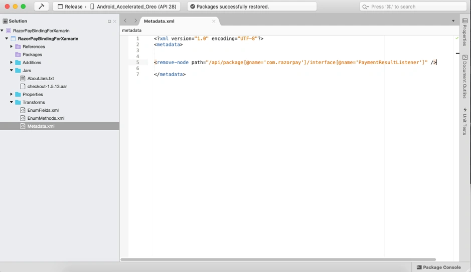 Creating Xamarin Android Binding For RazorPay Payment Gateway
