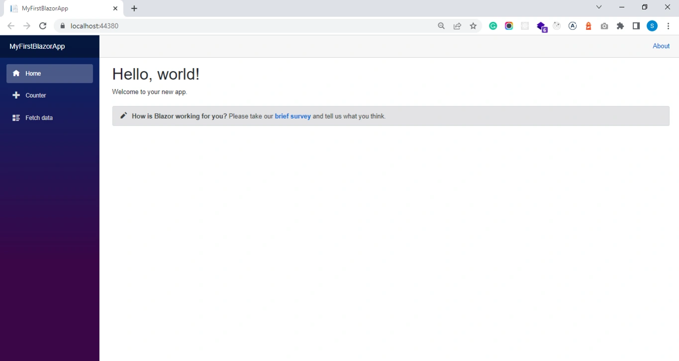 Creating your first Blazor Application