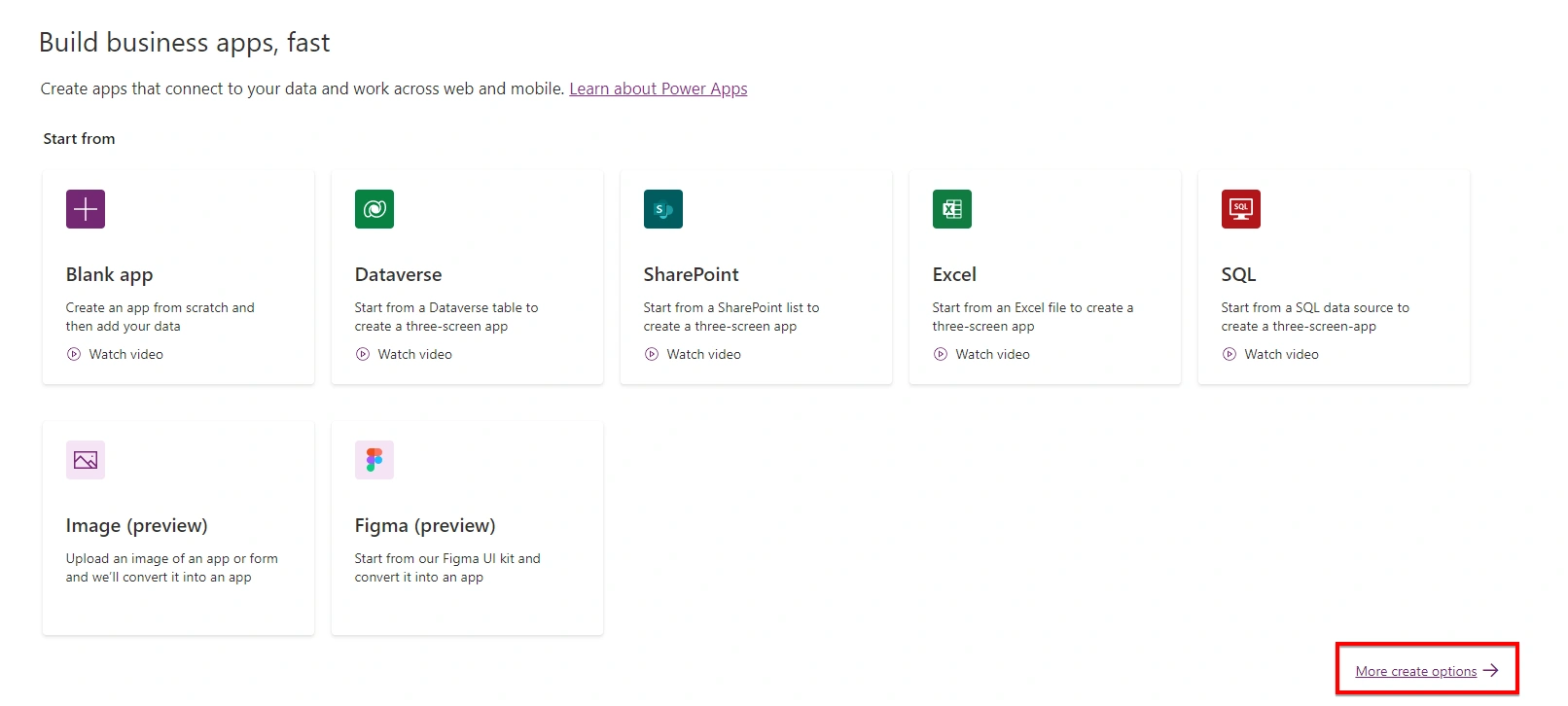 Creating your first PowerApps application