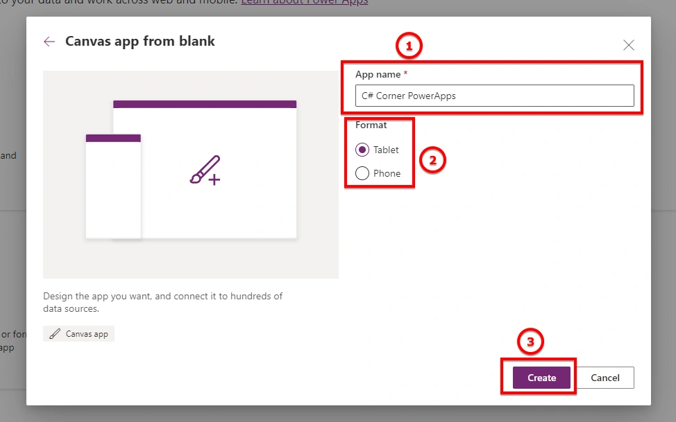 Creating your first PowerApps application