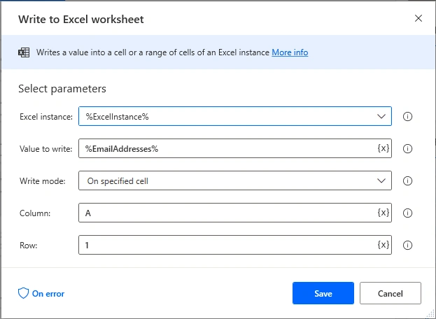 Excel Worksheet