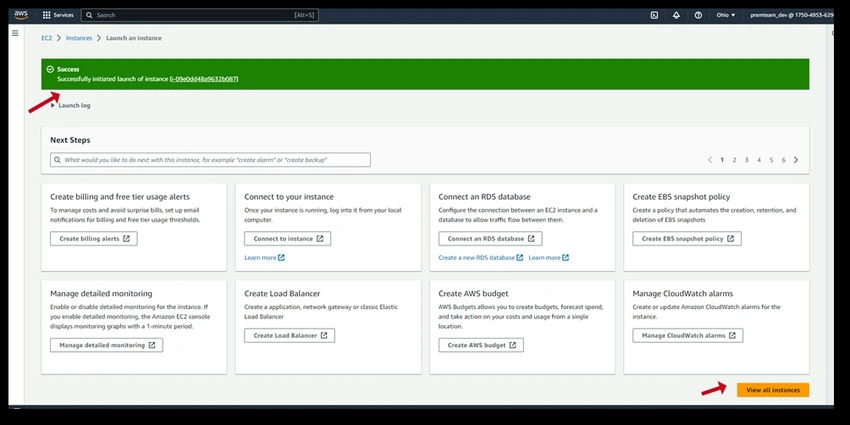 Instance Launched