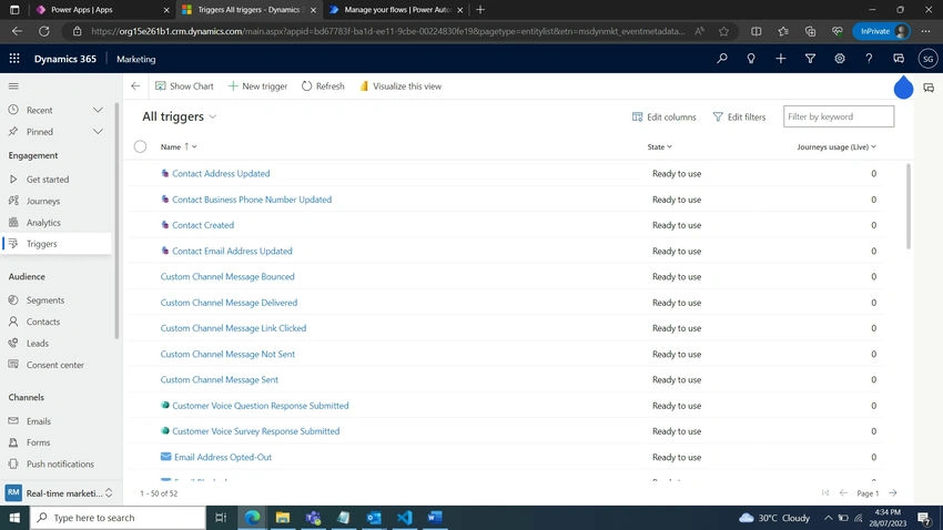 Custom Triggers in D365 Marketing