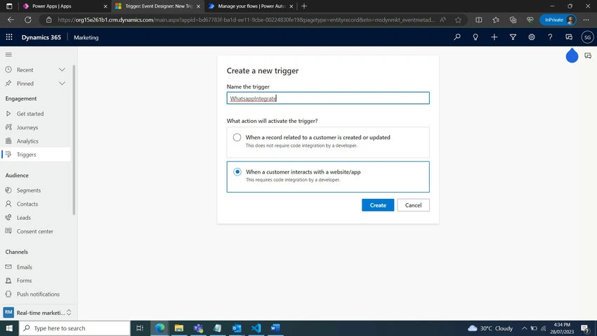 Custom Triggers in D365 Marketing