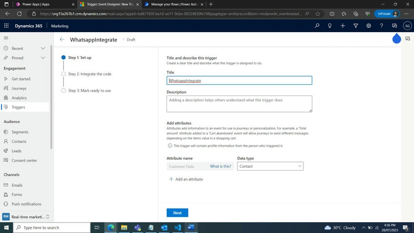 Custom Triggers in D365 Marketing