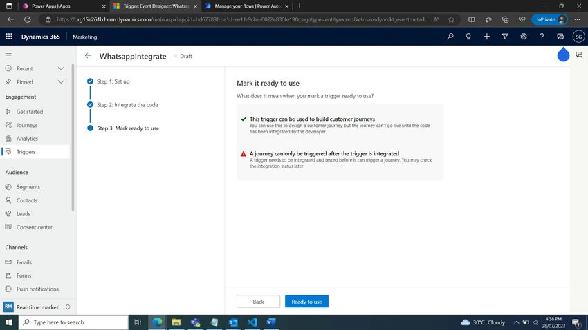 Custom Triggers in D365 Marketing