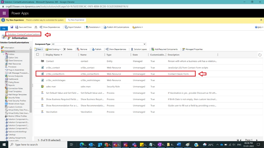 Creation of Web resource Through CRM Classic UI in Dynamics CRM