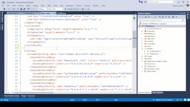 CRUD Application in ASP.Net