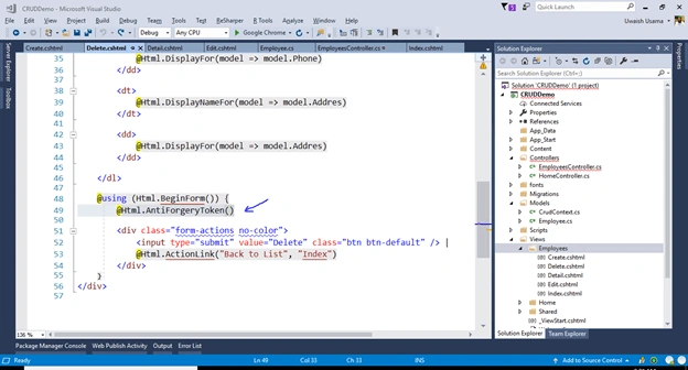 CRUD Application in ASP.Net