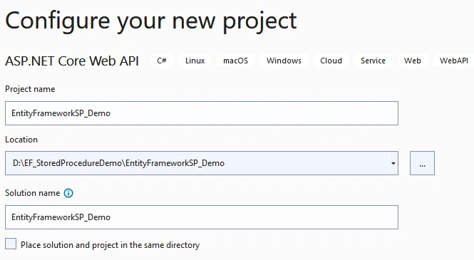 CRUD Operation using Entity Framework Core and Stored Procedure in .NET Core 6 Web API