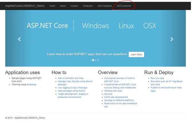 CRUD Operation With ASP.NET Core 2.1 MVC Using ADO.NET