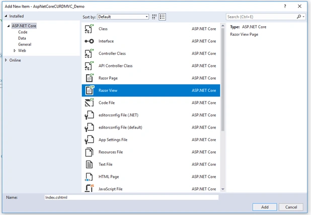 CRUD Operation With ASP.NET Core 2.1 MVC Using .Net Core Class Library Project