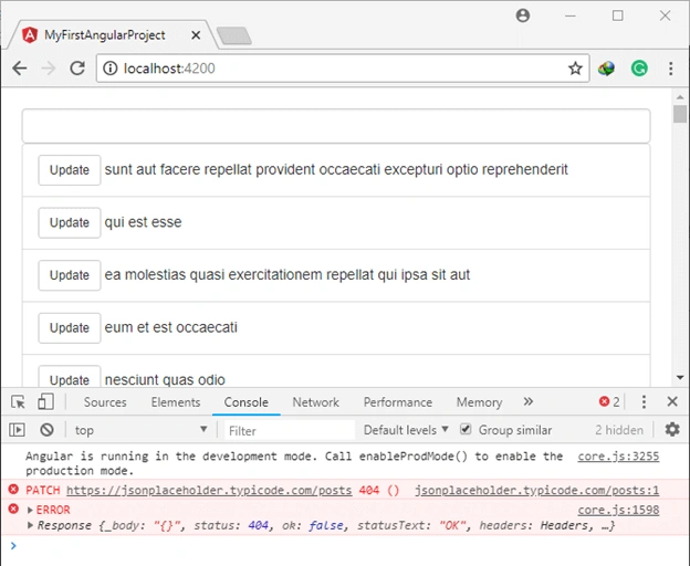 CRUD Operation with Fake Http Service In Angular