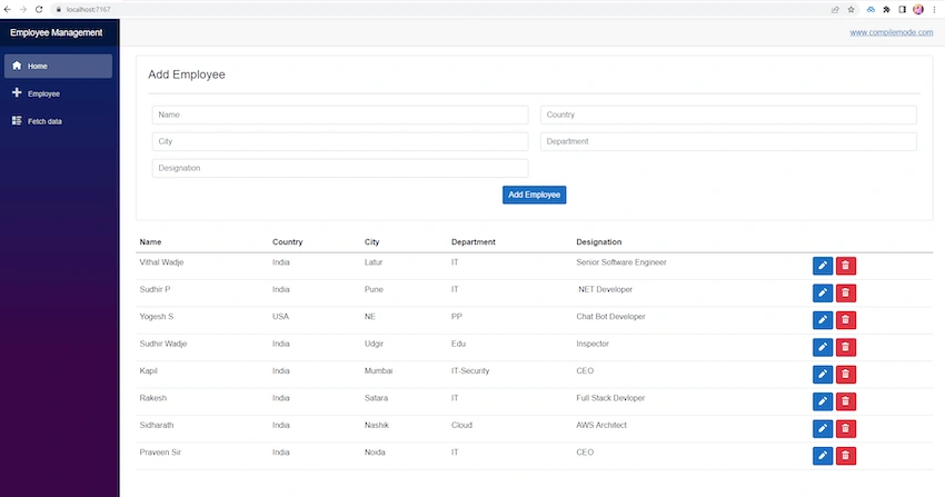 CRUD Operations In ASP.NET Core Blazor Server with Azure Cosmos DB and C#