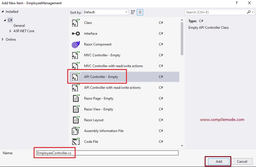 CRUD Operations in Azure Cosmos DB SQL API Using ASP.NET Core Web API C#