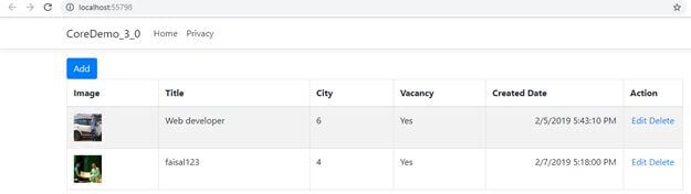 CRUD Operations In .NET Core 3.0 With Visual Studio 2019