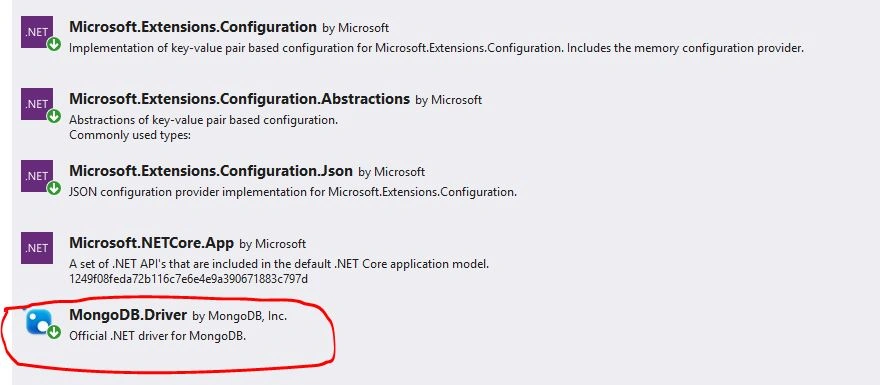 Installed Nuget Packages