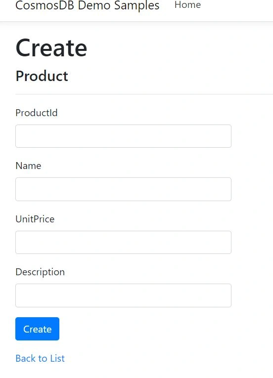 Create Product UI