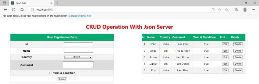 CRUD Operations With Fake APIs In React