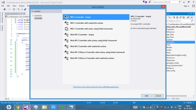 CRUD Operations Using ASP.NET MVC and MongoDB