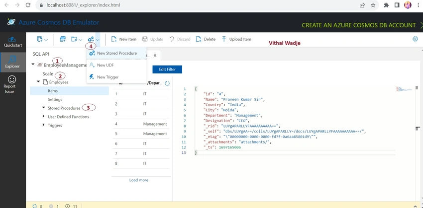 Create database