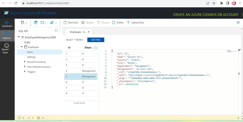 Database structure