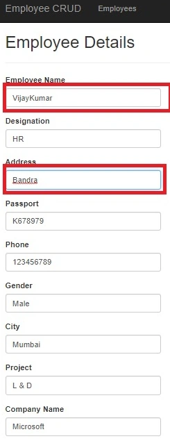 Employee details