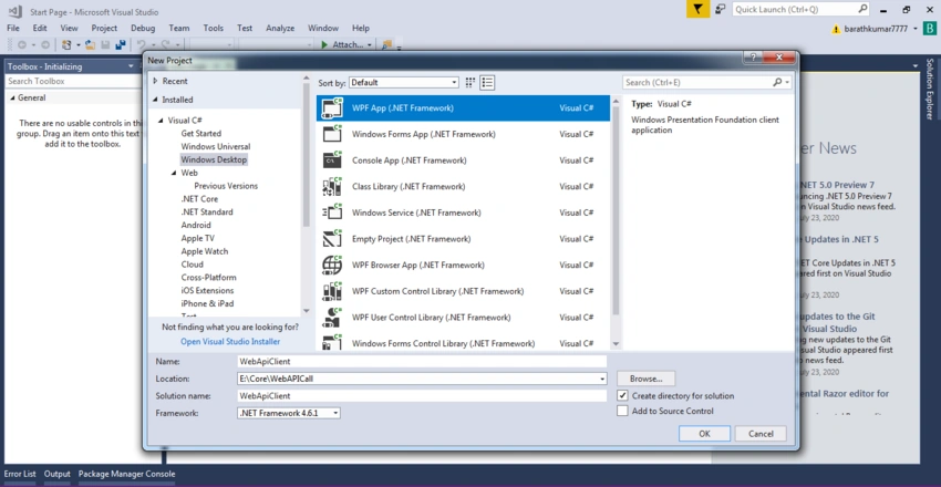CRUD Web API Service Call Function In WPF Application