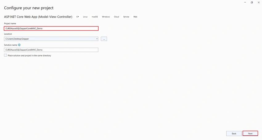 CURD Azure SQL Database Dapper And Repository Pattern Using ASP.NET Core 6 MVC