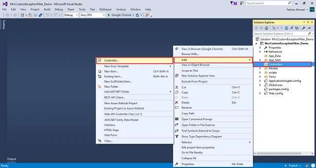 Custom Exception Filter In ASP.NET MVC