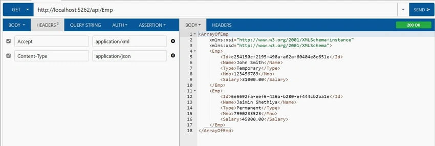XML API responses 