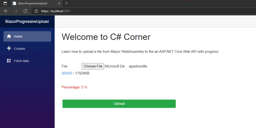 File Upload With Progress using Blazor WebAssembly & ASP.NET Core API