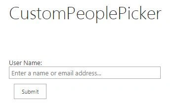 Custom People Picker In SharePoint Online
