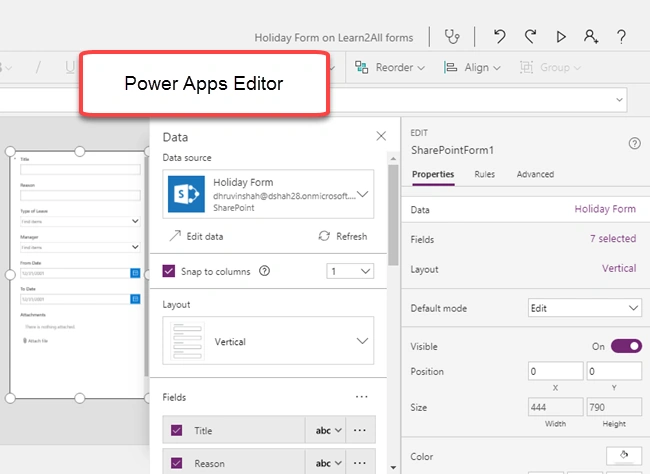Customize New Form, Edit Form and Display Form in Modern SharePoint Page Using PowerApps