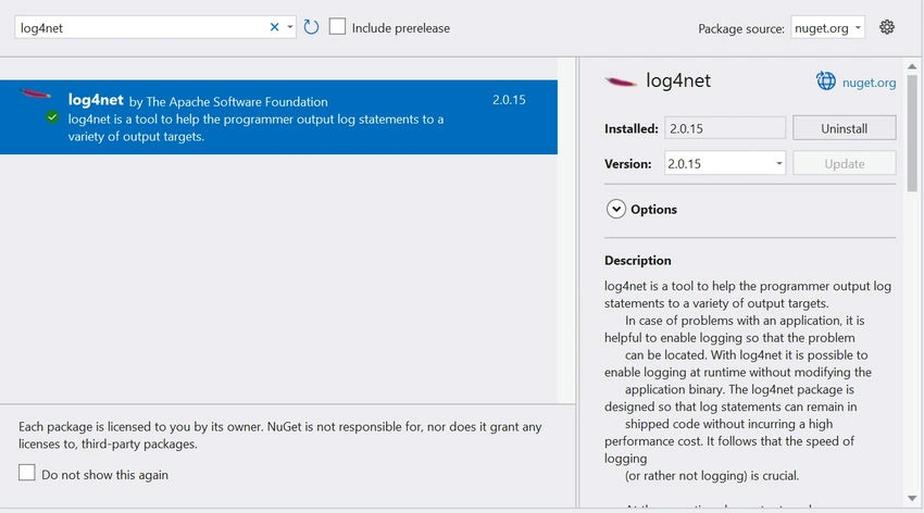 Daily log using log4net in worker service