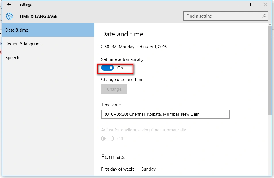 see timing option