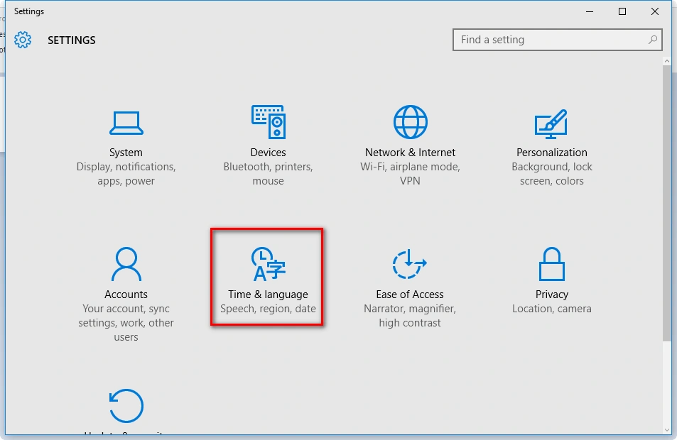 Settings Option